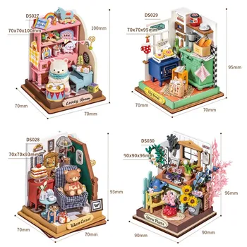 DIY Manual de Decompresie de Asamblare Colibă de Lemn, Puzzle Kawaii casă de Păpuși în Miniatură Fete Cadou Creativ pentru Copii Jucarii 2023 Dropshipping