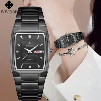 Doamnelor Ceas de Lux Pentru WWOOR Moda Pătrat Simplu Cuarț Ceas din Oțel Inoxidabil rezistent la apa Femeie Încheietura Ceasuri Pentru Femei Reloj