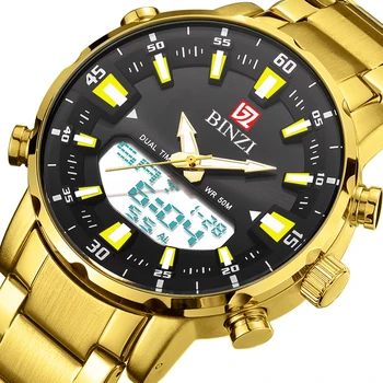Dual Display 2023 Mens De Moda Sport Încheietura Bărbați Ceasuri Reloj Hombre Casual Cuarț Ceas Pentru Bărbați Din Oțel Inoxidabil Cronograf