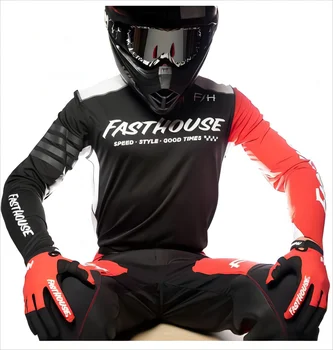 Fasthouse Motocross Jersey Maillot Ciclismo Hombre DH MOTO MTB MX Alpin Jersey MTB Jersey de Pe Drum de Munte