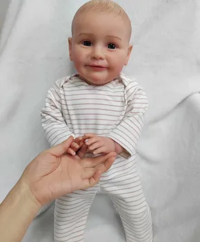 FBBD 24inch Renăscut Baby Doll Zoe Păr Vopsit Poze Reale 3D de Piele cu Aceeași Rochie Terminat Deja Papusa Cadou de Crăciun