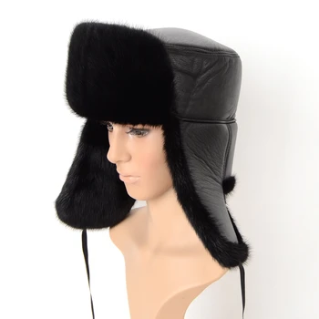 Femei Pălărie De Toamnă-Iarnă Negru Pălărie Nurca Pentru Om Noi De Iarna 2020 Moda Blană De Nurcă Femei Rusă Casual Pălării