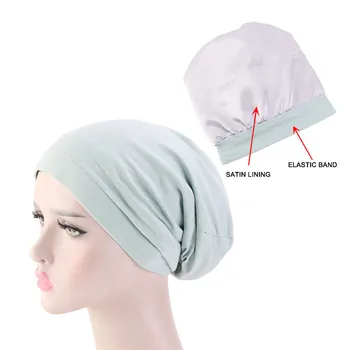 Femeile musulmane Captuseala din Satin Elastic turban Pălărie Banadans Cancer Chimioterapie Beanie capace de Pălării Headwrap Accesorii de Par