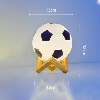 Fotbal de Masă cu Lumină Lumina Estompat LED Veioza USB din Lemn Masiv de Bază Atmosferă Caldă, Iluminat Noptiera de Animație pentru Copii