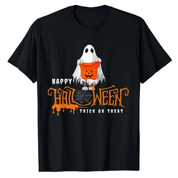 Ghost Trick or Treat Halloween Fericit Bomboane T-Shirt Costum de Halloween Cadouri de Groază Stil Grafic Tee Topuri Bluze cu Maneca Scurta