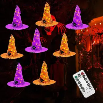 Halloween Agățat Pălării de Vrăjitoare Cu Funcția de Sincronizare cu 8 Moduri de Iluminare 5000K IP44 rezistent la apa Baterie Pentru Decor de Halloween