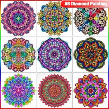 HUACAN 5D DIY AB Diamant Pictura Mandala Mozaic de Flori Broderie Kit Complet Hobby-uri Creative Decor Acasă Cadou