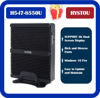 HYSTOU Vânzare Fierbinte ITX Intel Core I7 Windows 7 Linux TV HD DP Negru Robust, Cutie de Desktop-uri de Calculator Mini PC