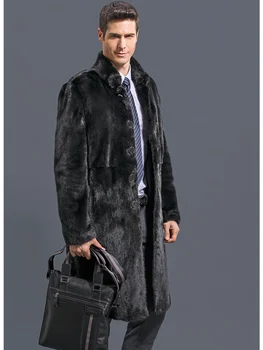 Iarna Faux blană de Nurcă modelului de Blană Cald Gros Strat de Moda de Îmbrăcăminte pentru Bărbați Sacou