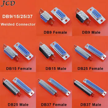 JCD 1BUC DB9 DB15 DB25 DB37 Gaura/Pini de sex Feminin/Masculin Albastru Sudate Conector Port Serial RS232 DB Priză Adaptor 2row 9/15/25/37 pin