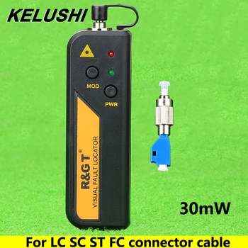 KELUSHI 30mW Visual fault Locator Cablu de Fibra Optica Tester și LC/FC/SC/ST Adaptor