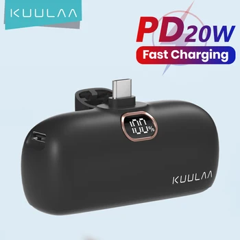 KUULAA Mini Power Bank 5000mAh 20W PD QC Încărcare Rapidă PowerBank Pentru iPhone 14 13 Baterii Externe Portabile Încărcător Pentru Samsung