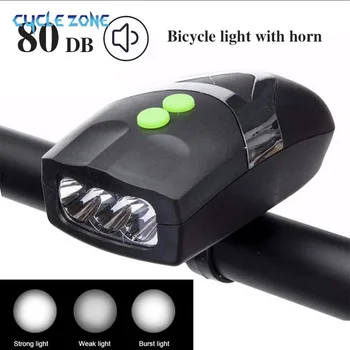 Lumini de biciclete, Biciclete Far & Stop cu 80DB Coarne Bell 3 Lumini Moduri de CONDUS Lampă Față pentru Toate Bicicletele Drum de Munte