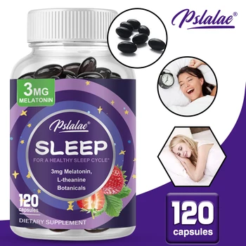 Melatonina 3 mg Capsule cu L-Teanina Somn de Sprijin Ajută Calma Corpul și Mintea pentru o Mai bună, Mai Dormi