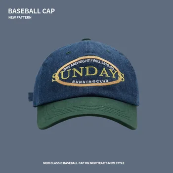 Moda Împletit Denim Șapcă de Baseball Europene și Americane de Primăvară și de Toamnă Acoperă Fața Litere Brodate Capac Femei