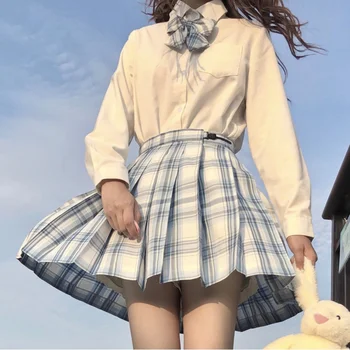 Noi Femeile Fuste Plisate Japoneze Uniforme Școlare Talie Inalta Sexy Cute Mini Fusta Carouri 2022 Vara JK Uniforma Elevi Haine