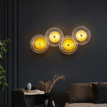 Nordic moderne cristal rotund de perete LED lampă de perete camera de zi de decorare Dormitor noptieră coridor fondul de cristal lampă de perete