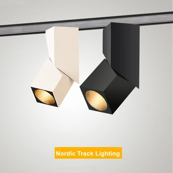 Nordic Pistă LED Lumina Reflectoarelor Feroviar de Lumină Moderne Estompat o putere de 10W, 12W 15W Spot luminos pentru Living Dormitor Hol 85-265V