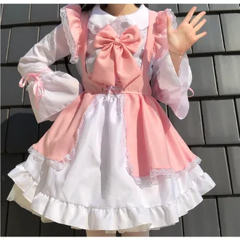 Noul Roz Anime Joc de Rol Rochie Gotica Maid Dress pentru Copii Princess Adult Lorita Banchet de Performanță Rochie de Petrecere