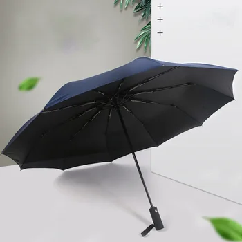 Oasele Complet Automat Negru Lipici Umbrela Sunny Ori Bărbați și Femei de Afaceri Umbrela Sunny Ploaie cu Dublă Utilizare Tri-fold Umbrela