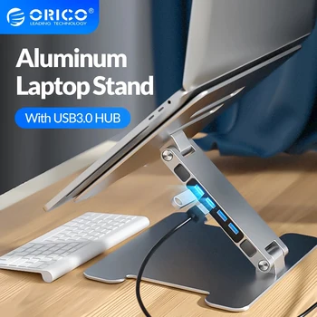 ORICO 4 Porturi USB3.0 Reglabil Pliabil Suport pentru Laptop din Aluminiu Notebook Coloană Desktop Laptop Cooling Stand pentru MacBook Dell