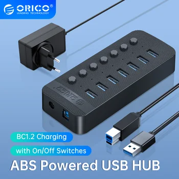 ORICO Industriale USB 3.0 HUB 7/10/13/16 ABS USB OTG Splitter Comutator On/Off Cu 12V Adaptor de Alimentare Multi-Compatibilitatea Sistemului