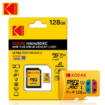 Original 128GB KODAK Micro SD Card de Memorie de 128GB U3 V30 Clasa 10 de Înaltă Viteză, Mini TF Carduri Flash de 128GB Transport Gratuit +Adaptor SD