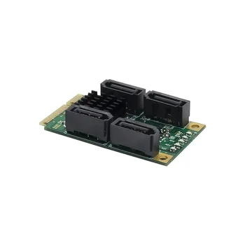 Pcie La 4 Porturi SATA3.0 6Gbps Hard Disk Adaptor Card Mini PCI Express SATA 3.1 Controller Card de Expansiune
