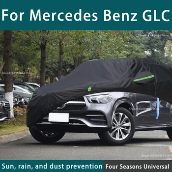 Pentru Mercedes Benz GLC 210T Complet de Huse Auto Exterioare de Protecție solară Praf, Ploaie, Zăpadă de Protecție Anti-grindină prelata Auto Capac Negru