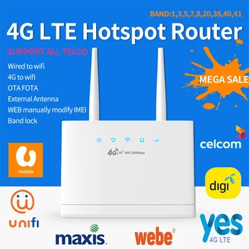 R311 4G Router Wireless 300Mbps cu Modem 4G Wifi Router Wireless Cu Slot pentru Card Sim Conexiune la Internet RJ45 LAN Antenă Externă