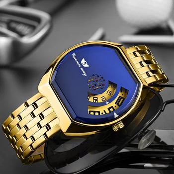 Sdotter de Lux Originale Barbati Ceasuri Sport Albastru de Cuarț de Aur pentru Bărbați Ceasuri de mână din Oțel Impermeabil Ceasuri pentru Barbati Relogio Mascul