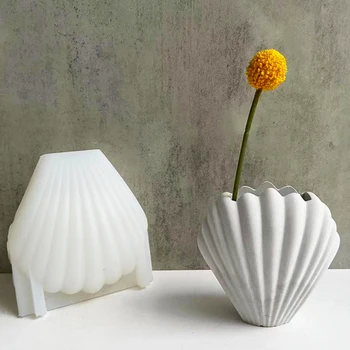 Seashell Vaza Mucegai Silicon Tencuiala de Beton de Ciment Mucegai DIY Creion Ilustrare Vaza de Flori Oală Meserii fac Decoratiuni pentru Casa
