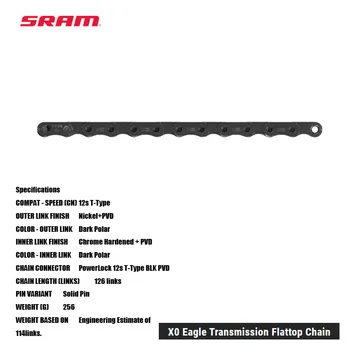 SRAM X0 Vultur Transmisie Flattop Lanț mai Puternic lanț SRAM vreodată proiectat Special pentru Eagle Transmisie