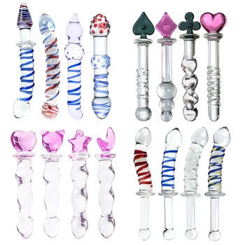 Sticla de cristal Dildo Realistic Dildo Penis Margele de Sticla G-Spot Anal, Dop de Fund Jucării Erotice pentru Cupluri Femeie Adulți jucărie gay