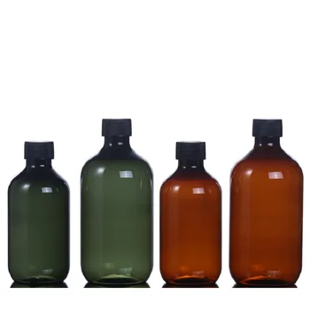 Sticla goală de Plastic PET Container Cosmetice de Ambalare Baie Roua 10buc Negru Capac 300ML, 500ML Verde Maro Toner Sticle