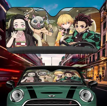Tanjiro Nezuko Zenitsu Inosuke Demon Slayer Anime De Conducere Auto Auto Umbrele De Soare