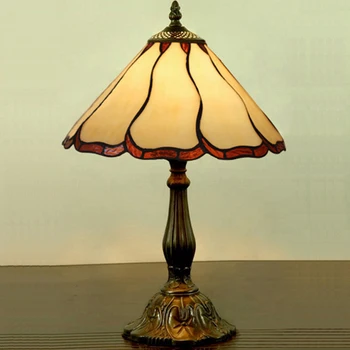 Tiffany Lampă de Masă Minimalism Art Home Decor Mediteranean Iluminat Interior Dormitor Birou Lumină Vitralii, Corpuri de iluminat LED