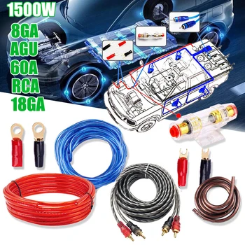 Universal Auto 1500W 8GA 60AMP Car Audio Subwoofer Amplificator AMP Cabluri clemă Cablu Kit de Modificarea Vehiculului Piese