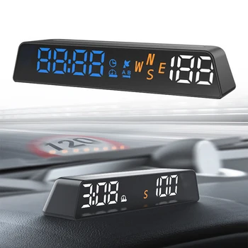 Universal Auto HUD Digital, Vitezometru GPS Head Up Display HD LED Depășirea vitezei de Alarmă Atmosfera Direcția Luminii Deckmeter