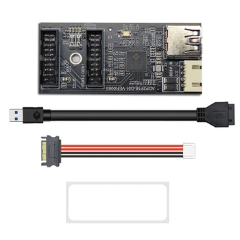 USB3.2 Fata GEN1 19PIN la Dual 19PIN Adaptor de Card de Expansiune CHEIA cu SATA 15PIN la 4PIN Cablu