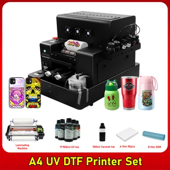 UV automata cu Imprimanta A4 Caz de Telefon Flatbed UV Imprimanta cu Lac UV DTF Printer Autocolant Pentru Sticla de Golf Acrilice, PVC Pixuri