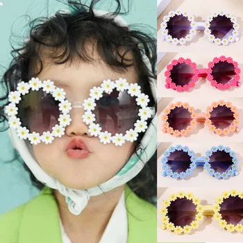 Vara Copii Drăguț Flori Acrilice în aer liber la Soare ochelari de Soare Fete pentru Copii ochelari de Soare Clasic pentru Copii Băiat UV400 ochelari de Soare