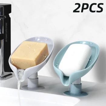 Ventuza sapuniera pentru baie, portabil săpun suport, din plastic foaie de burete tava, accesorii de bucatarie, 2 buc