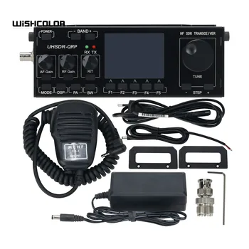 Wishcolor MCHF V0.6.3 HF DST Transceiver QRP Amatori de Emisie-recepție Radio (Transparent /Negru Butoane) Cu sursa de alimentare + Microfon