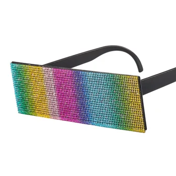 Y2K Noi Onepiece ochelari de Soare Plin de Diamante Petrecere Etapă ochelari de Soare Unisex Ochelari de Amuzant Nou și Ciudat