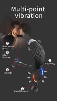 Încălzit Vibrator Cock Ring Clitoris Cur Anal Stimulator De Prostata Pentru Masaj Întârziere Inel Potențiator De Erectie Practicanta Adult Sex Toy